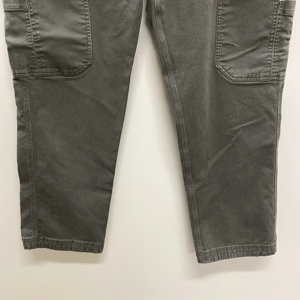 Duluth Trading Co. Flex Fire Hose Mens 40x29 Gray Slim Fit Cargo Carpenter Pants